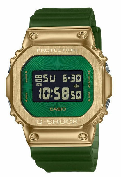 Casio G-Shock GM-5600CL-3 Digital Watch with Green Gold Reverse LCD and Metal Bezel — Japan Import