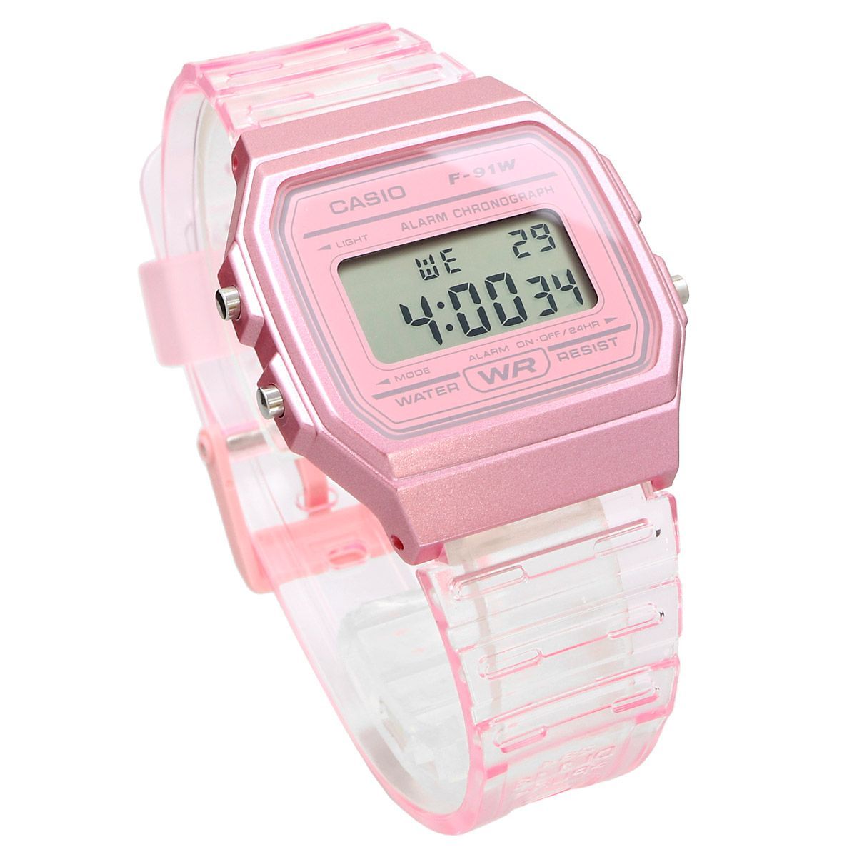 Casio F-91WS-4 Watch - Pink Resin Band and Dial — Japan Import