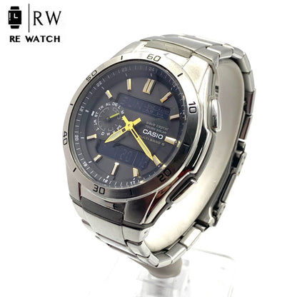 Casio Digital Analog Combination Watch Model WVA-M650 Black Stainless Steel