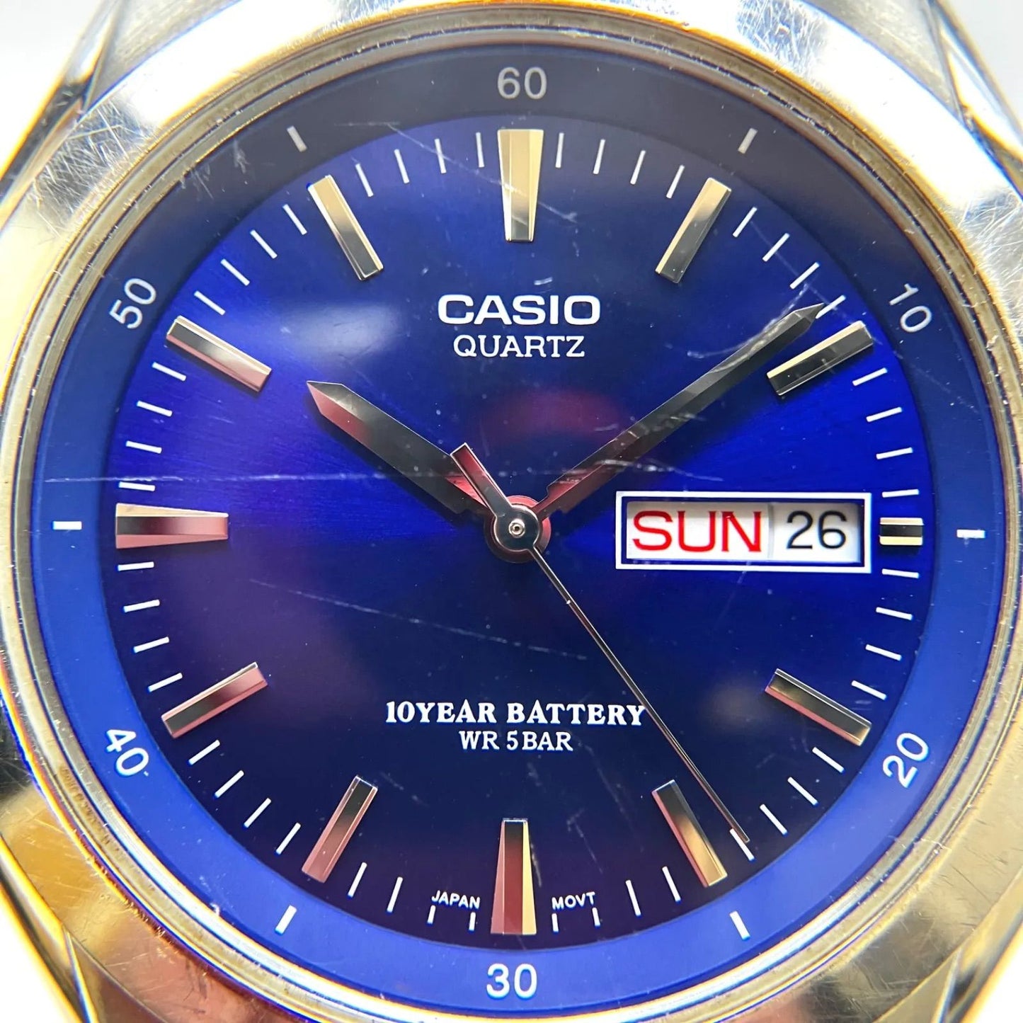 Casio MTP-1228DJ Analog Metal Series Watch Silver Blue — Japan Import