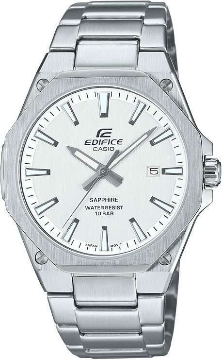 Casio Edifice EFR-S108 Series Model EFR-S108DJ-7AJF Silver Watch with Sapphire Glass and 100m Water Resistance — Japan Import