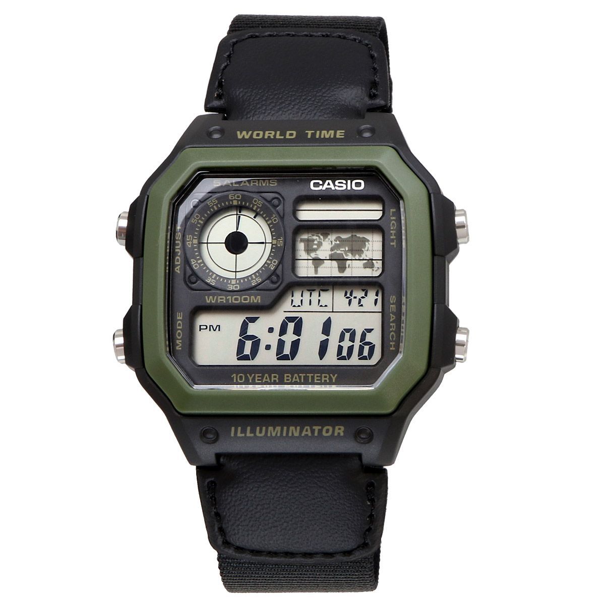 Casio Series AE-1200WHB-1B Digital Watch with World Time and 10 ATM Water Resistance — Japan Import