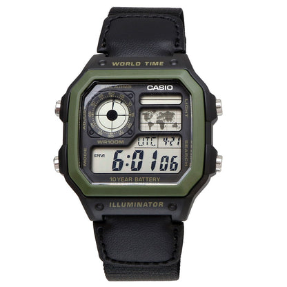 Casio Series AE-1200WHB-1B Digital Watch with World Time and 10 ATM Water Resistance — Japan Import