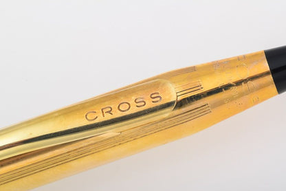 Cross Century Series 14k Gold Plate Ballpoint Pen and Keyring Set Model B8-130 — Japan Import