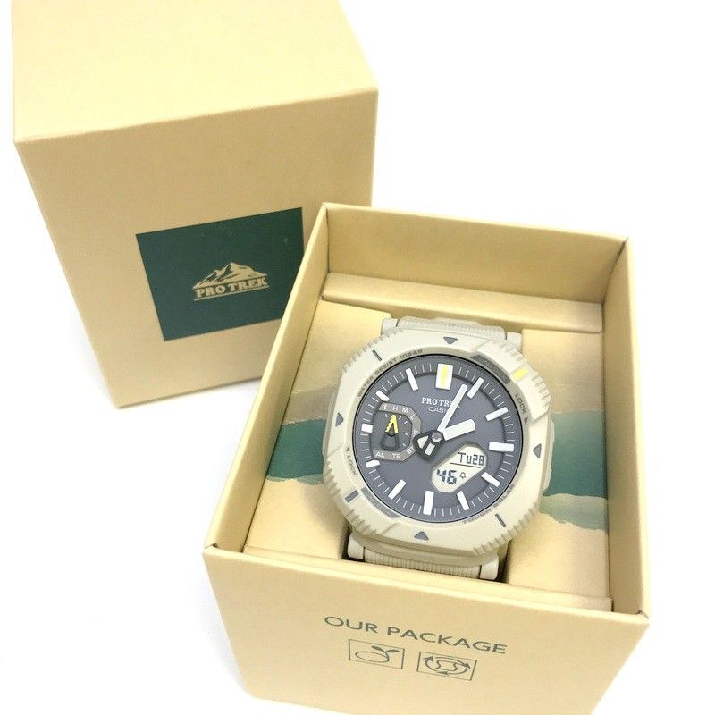 Casio PROTREK Hiker Line PRJ-B001 Bluetooth Solar Japan Import Off White Men Watch