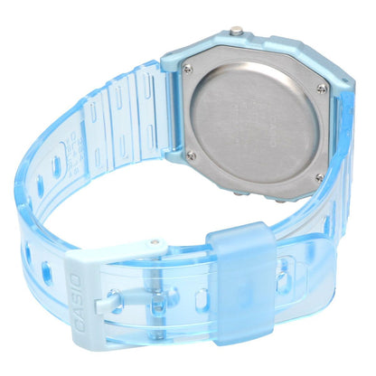 Casio F-91WS-2 Digital Watch with Blue Dial and Blue Skeleton Band — Japan Import