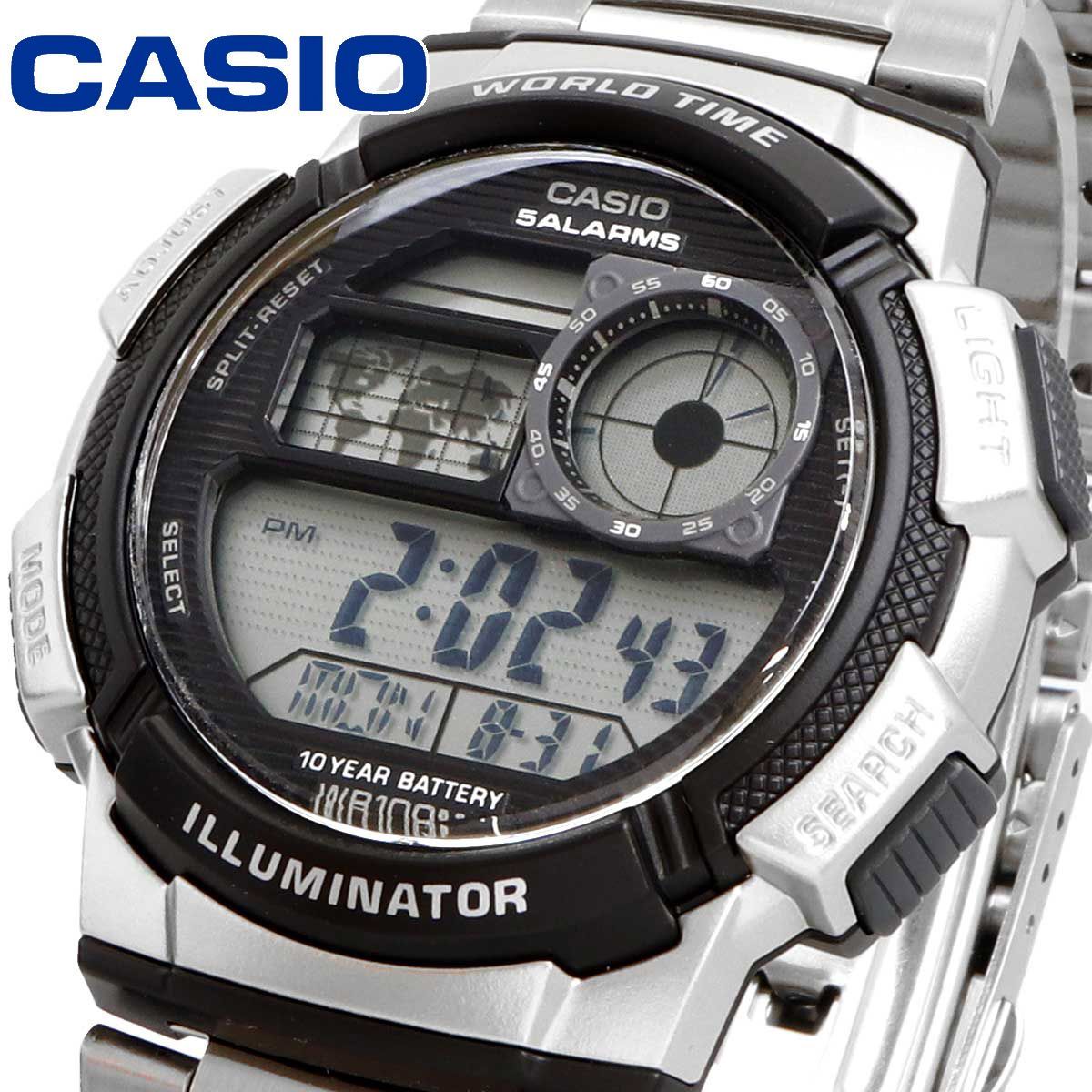 Casio AE-1000WD-1AV Digital Watch with World Time and LED Light — Japan Import