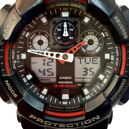 Casio G-Shock GA-100-1A4DR Combination Model Black and Red Analog Digital Quartz Watch — Japan Import