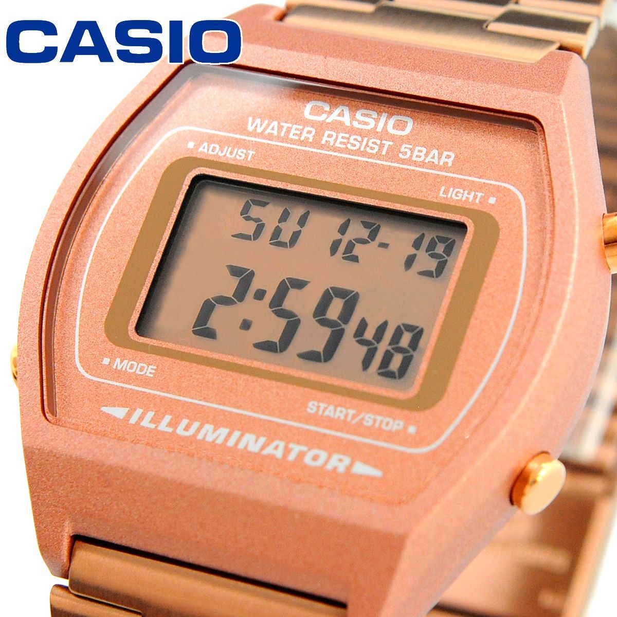 Casio Cheap Casio B640WC-5A Watch with Pink Gold Dial and Stainless Strap — Japan Import