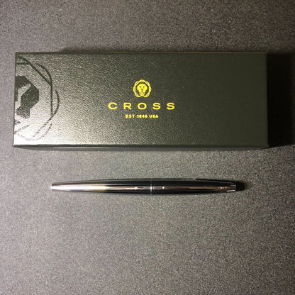 Cross ATX Pure Chrome F Fine Point Pen Model ATX 886-2F with Original Box — Japan Import
