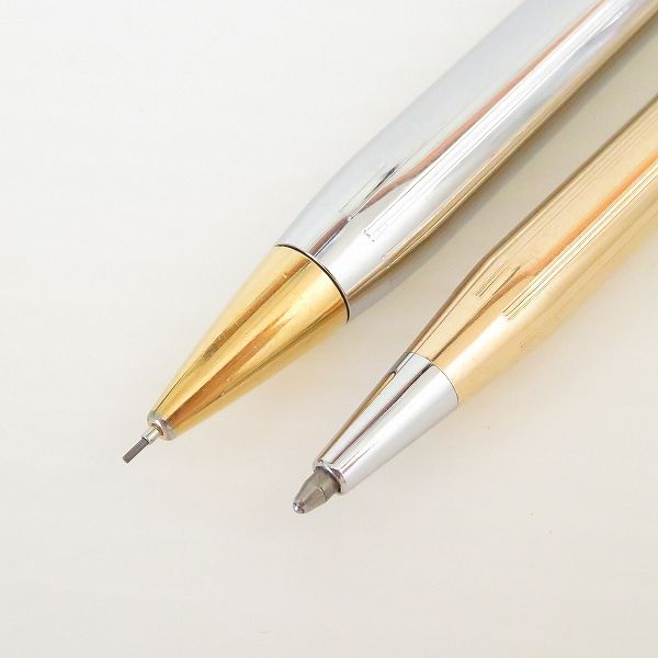 Cross Brand - Cross Classic Century Repeating Mechanism Ballpoint Pen and Mechanical Pencil Set in Gold and Silver — Japan Import