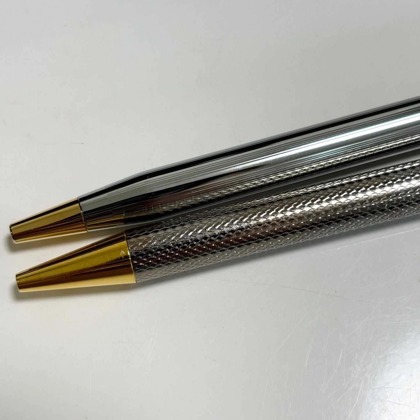 Cross Ballpoint Pen Set Silver and Gold 2 Pieces with One Inked and One Inkless Japan Import