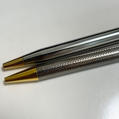 Cross Ballpoint Pen Set Silver and Gold 2 Pieces with One Inked and One Inkless Japan Import
