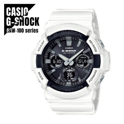 Casio G-Shock Radio Solar Watch Model GAW-100B-7AJF with Black and White Color — Japan Import