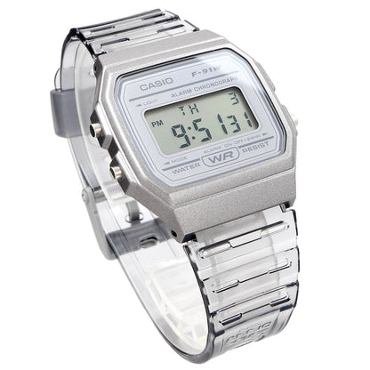 Casio F-91WS-8 Quartz Digital Watch Grey Resin Band Japan Import