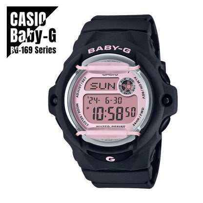 Casio Baby-G Compact BG-169 Front Protector Watch Model BG-169U-1CJF Black Pink — Japan Import