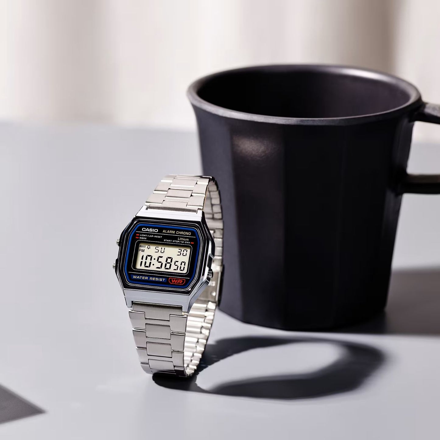 Casio Standard Digital Watch with Metal Band Model A158WA-1JH — Japan Import