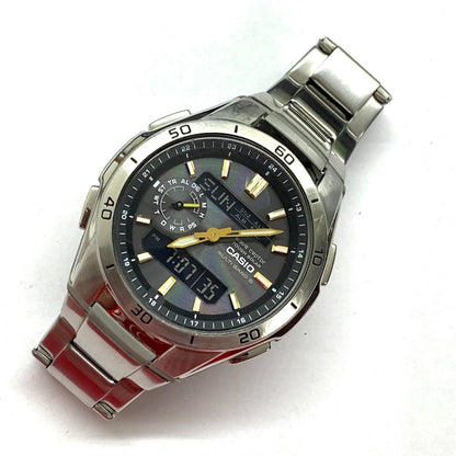 Casio Digital Analog Combination Watch Model WVA-M650 Black Stainless Steel