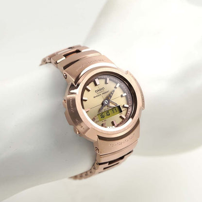 Casio G-Shock Watch AWM-500GD-4A Multiband6 Solar Radio Wave Analog Digital Rose Gold — Japan Import