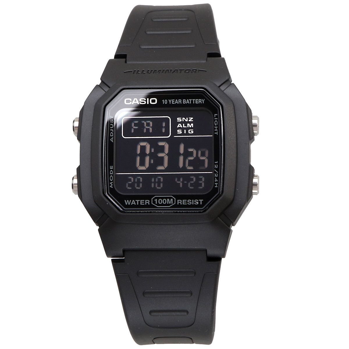 Casio W-800H-1BV Digital Watch with Resin Case and Band Japan Import