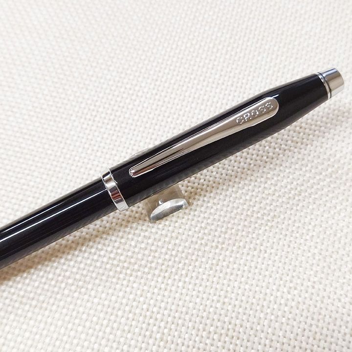 Sekizo Century Black Lacquer Polished Chrome Ballpoint Pen