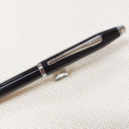 Sekizo Century Black Lacquer Polished Chrome Ballpoint Pen