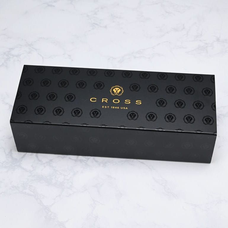 Cross Tech3 multi-function pen model AT0090-1st in chrome with black ink displayed with box and accessories