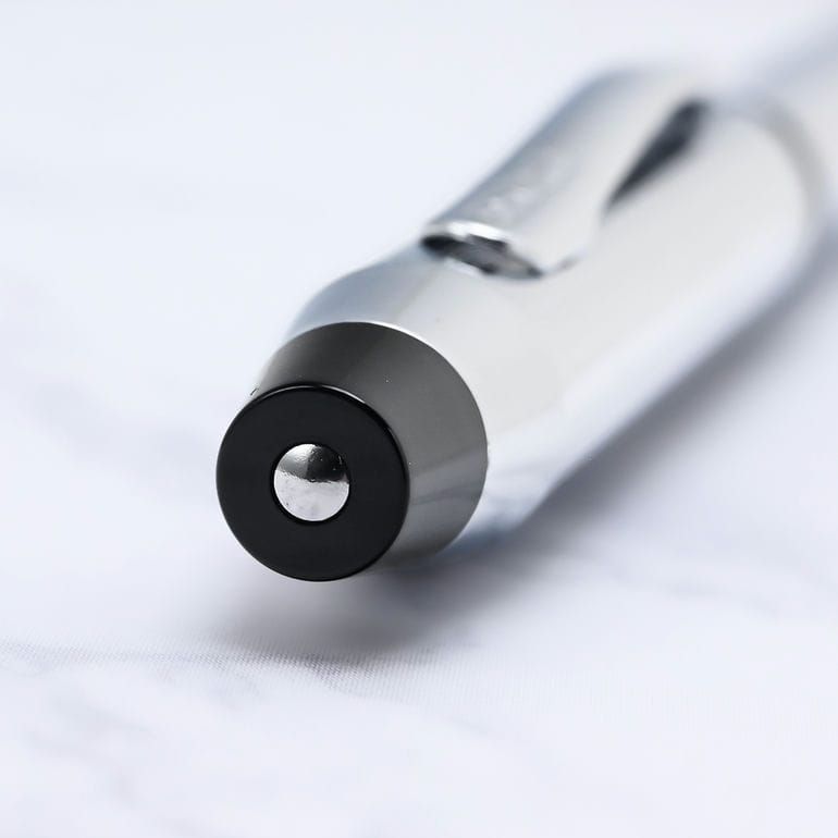 Cross Tech3 multi-function pen model AT0090-1st in chrome with black ink displayed with box and accessories