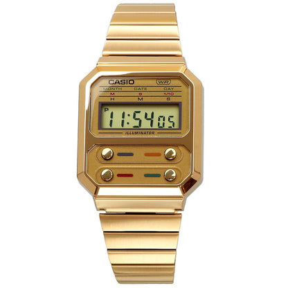 Casio A100 Series F-100 Retro Digital Watch Model A100WEG-9A Japan Import