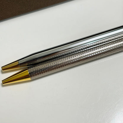 Cross Ballpoint Pen Set Silver and Gold 2 Pieces with One Inked and One Inkless Japan Import