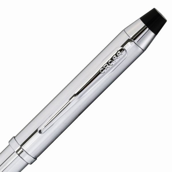 Cross Stylus Ballpoint Pen Model AT0090-1ST Chrome with Black and Red Ink and 0.5mm Pencil