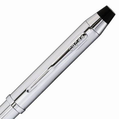 Cross Stylus Ballpoint Pen Model AT0090-1ST Chrome with Black and Red Ink and 0.5mm Pencil