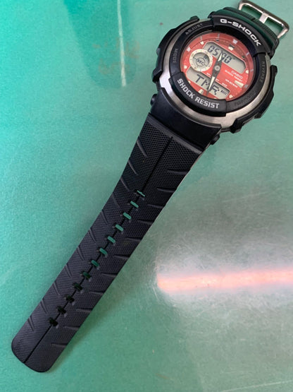 Casio G-300 Model Digital Watch with Red Dial and Battery Movement — Japan Import