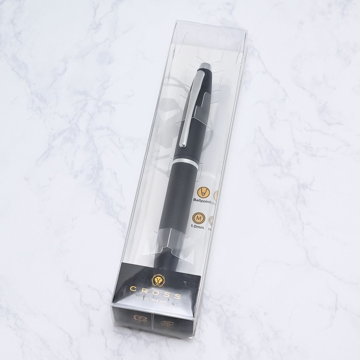 Calais Silver Cross Ballpoint Pen Mens Womens AT0112JP