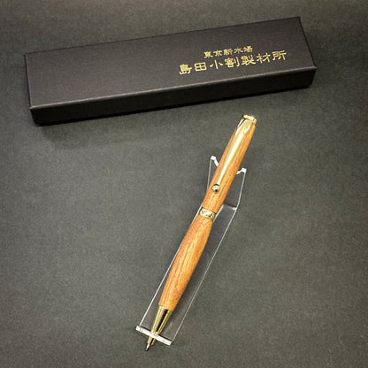 Shimada Kowari Enju Wooden Ballpoint Pen with Refill — Japan Import