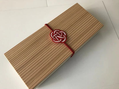 Shikibu-Designed Mino Washi Paper Ballpoint Pen in Paulownia Wood Box with Water Ribbon - Japan Export