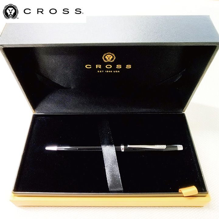 Sekizo Century Black Lacquer Polished Chrome Ballpoint Pen