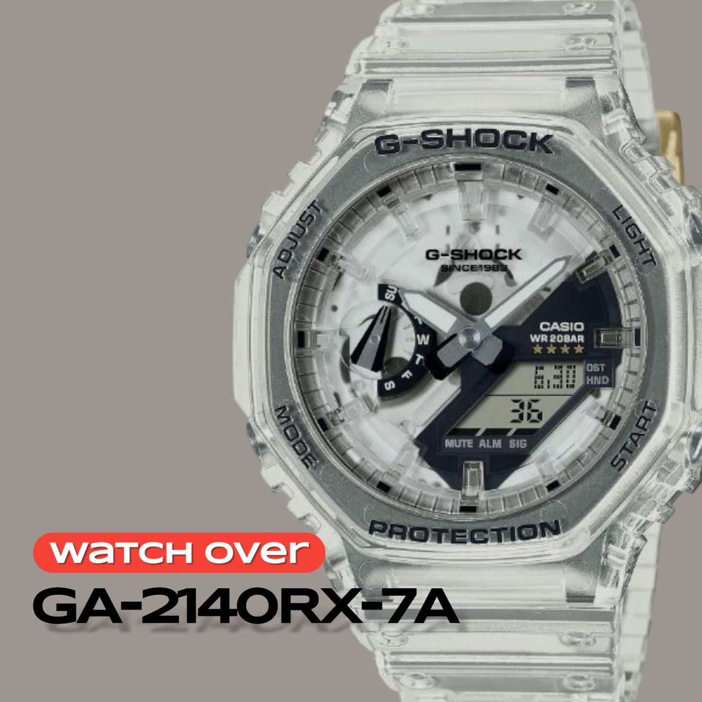 Casio G-Shock G-Shock 40th Anniversary Clear Remix GA-2140RX-7ADR Model