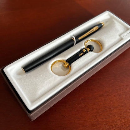 Cross Brand Set of Ballpoint Pen and Keychain — Japan Import