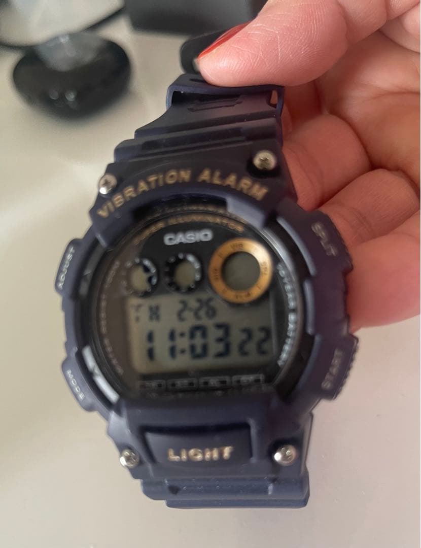 Casio Digital Watch with Vibration Alarm Navy