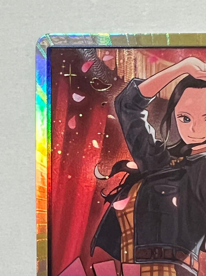 One Piece Card Game Robin Gold Don Super Parallel collectible card with protective sleeve