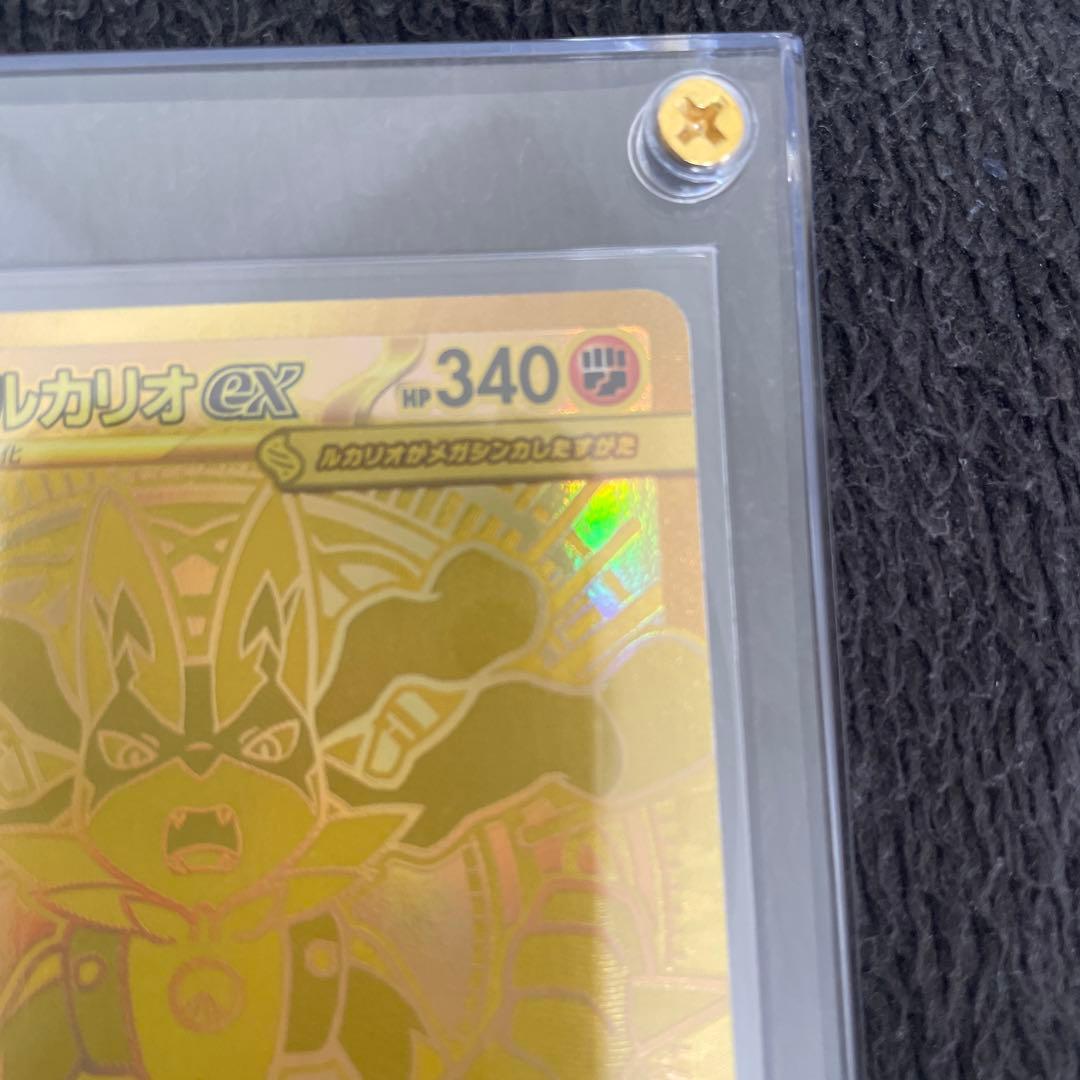 Mega Rayquaza Ex Mur Pokemon trading card from the Mega Brave expansion pack in sleeve and loader