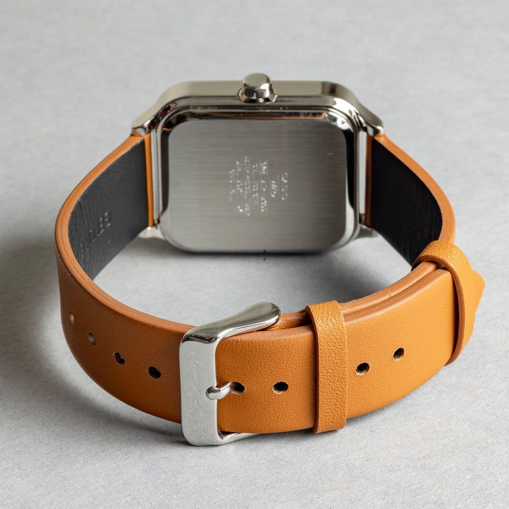 Casio MTP-M305L-1A Square Case Watch with Black Dial and Leather Band — Japan Import