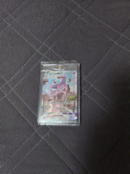 Pokémon Eevee Heroes Espeon VMAX sealed promo card in protective plastic case from Japan