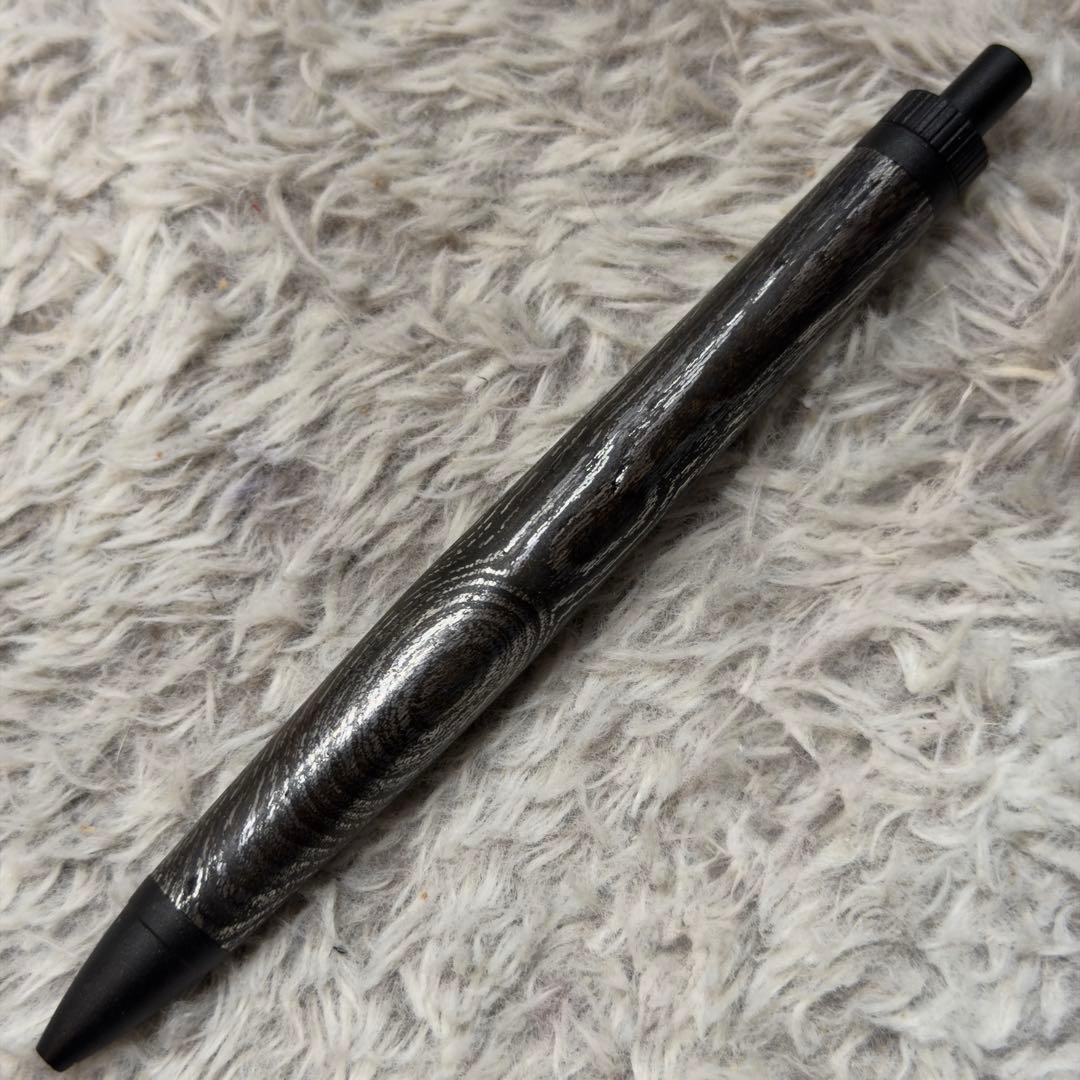 Metarized Wood Keyaki Pen with Colored Lacquer Finish and Contrasting Metal Parts — Japan Import