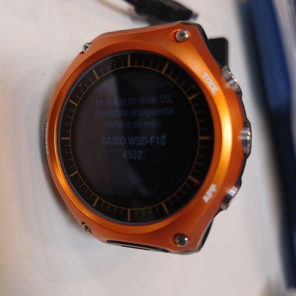Casio WSD-F10 Series Digital Watch Model with Orange Color and Charging Cable — Japan Import