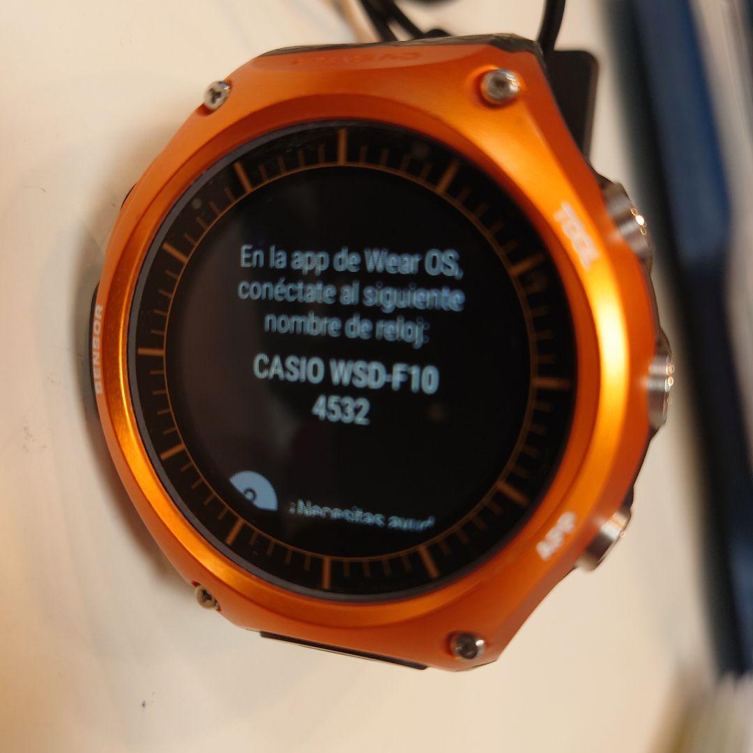 Casio WSD-F10 Series Digital Watch Model with Orange Color and Charging Cable — Japan Import