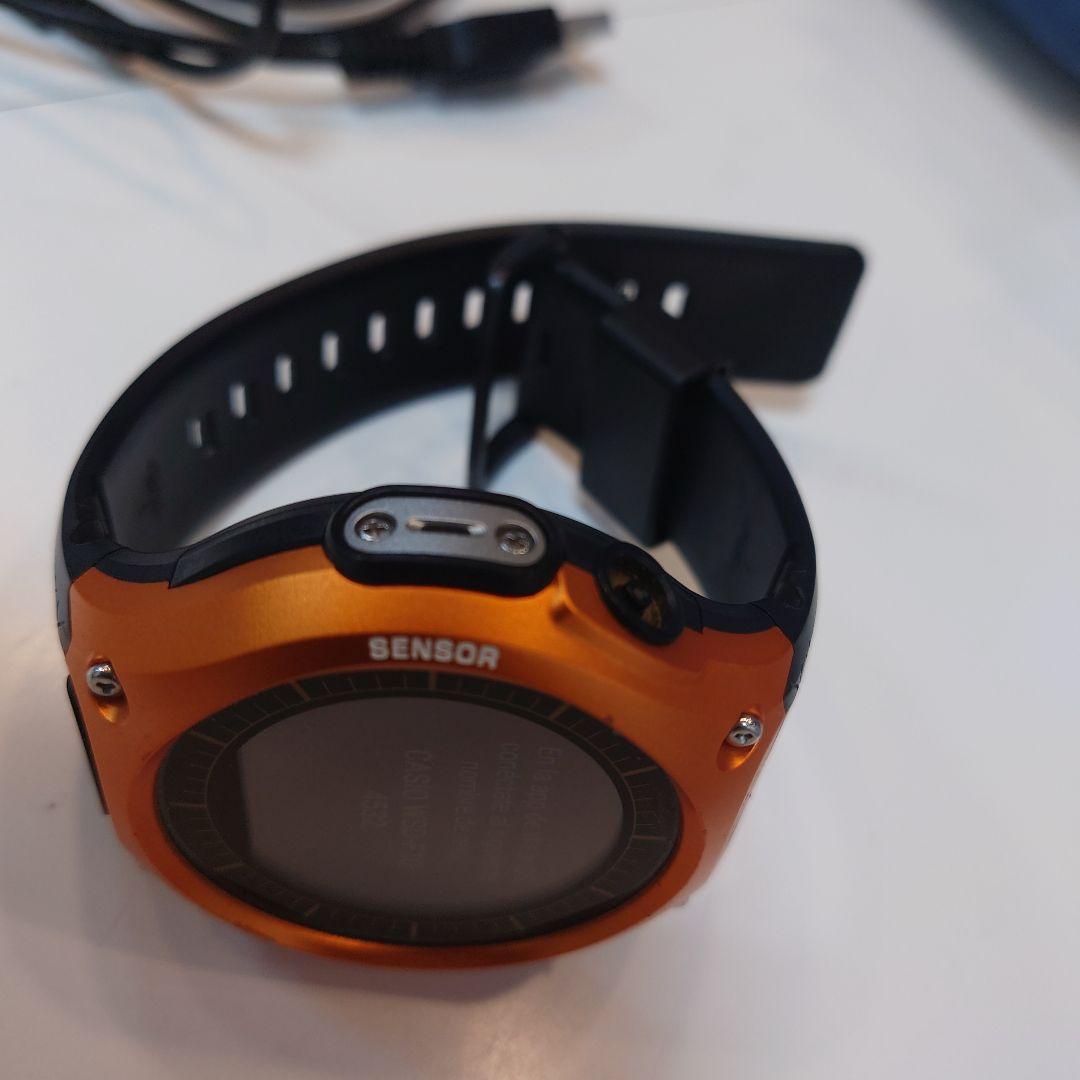 Casio WSD-F10 Series Digital Watch Model with Orange Color and Charging Cable — Japan Import