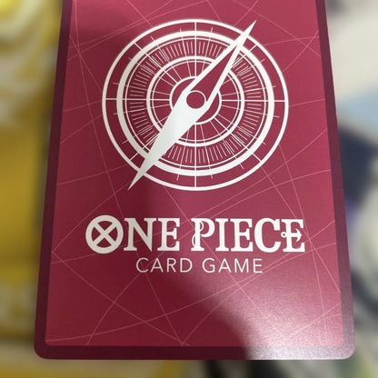 One Piece Monkey D. Luffy OP11 SR trading card in used condition, Japanese language, showing front side