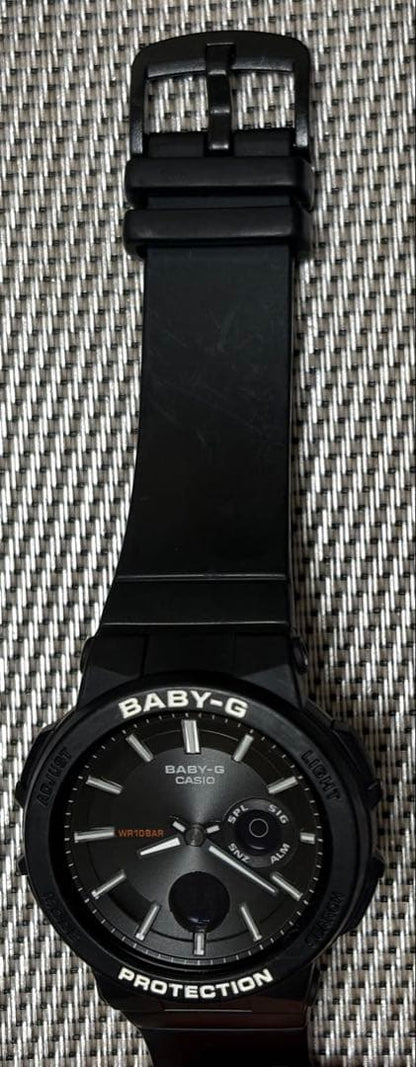 Casio Baby-G BGA-255 Black Model with Battery Replacement and Confirmed Functionality — Japan Import